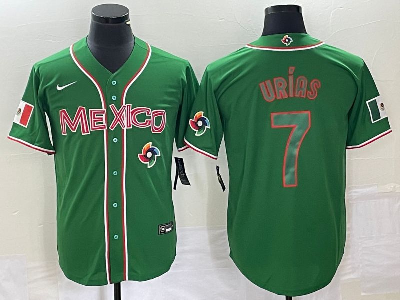 Men 2023 World Cub Mexico 7 Urias Green green Nike MLB Jersey